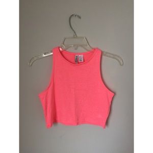 Neon pink fitted crop top, H&M sizeS.